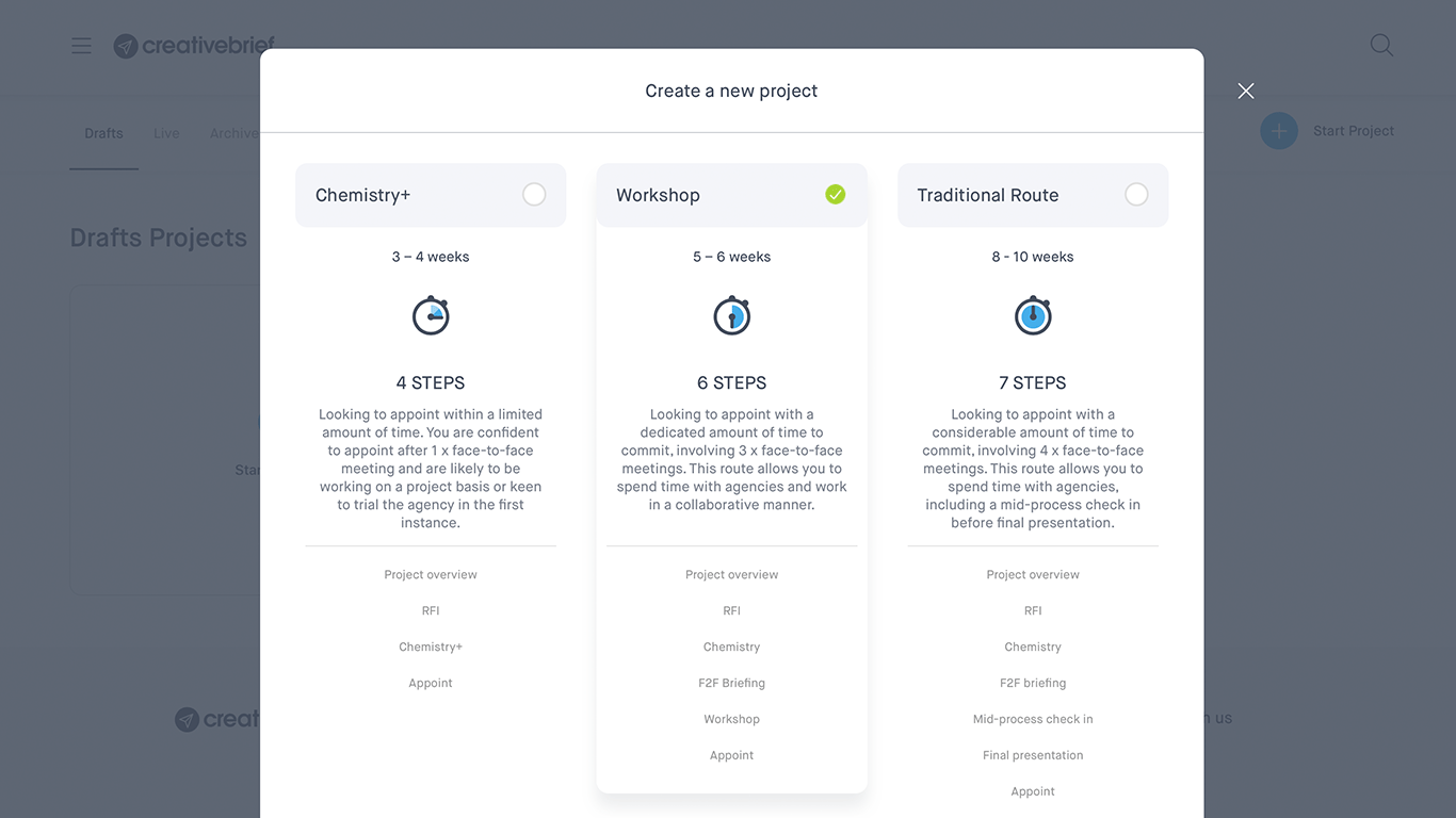 projects tool route selection